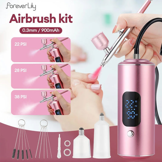 Portable Cordless Airbrush Kit for Makeup and Crafts