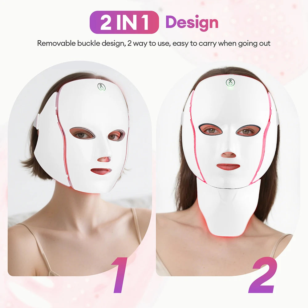 7-Color Photon LED Face and Neck Rejuvenation Mask - 2