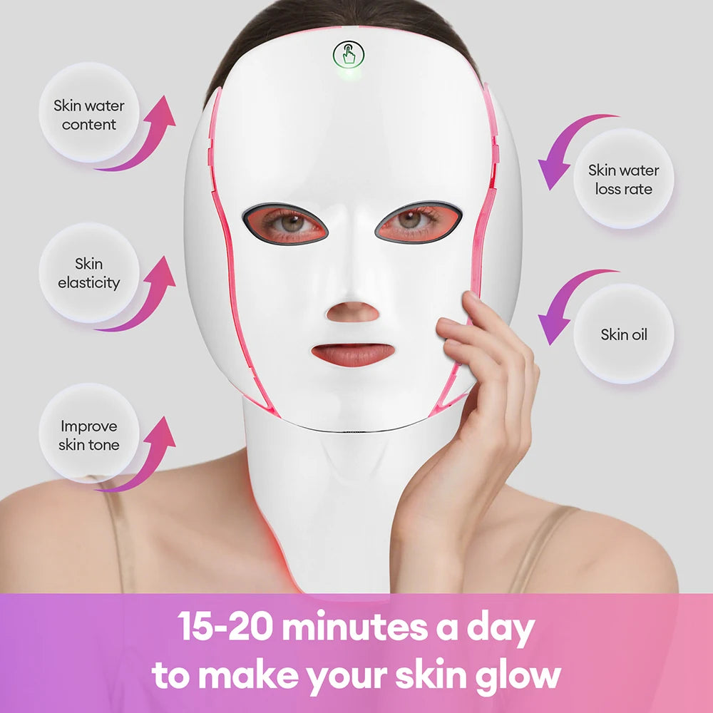 7-Color Photon LED Face and Neck Rejuvenation Mask - 13