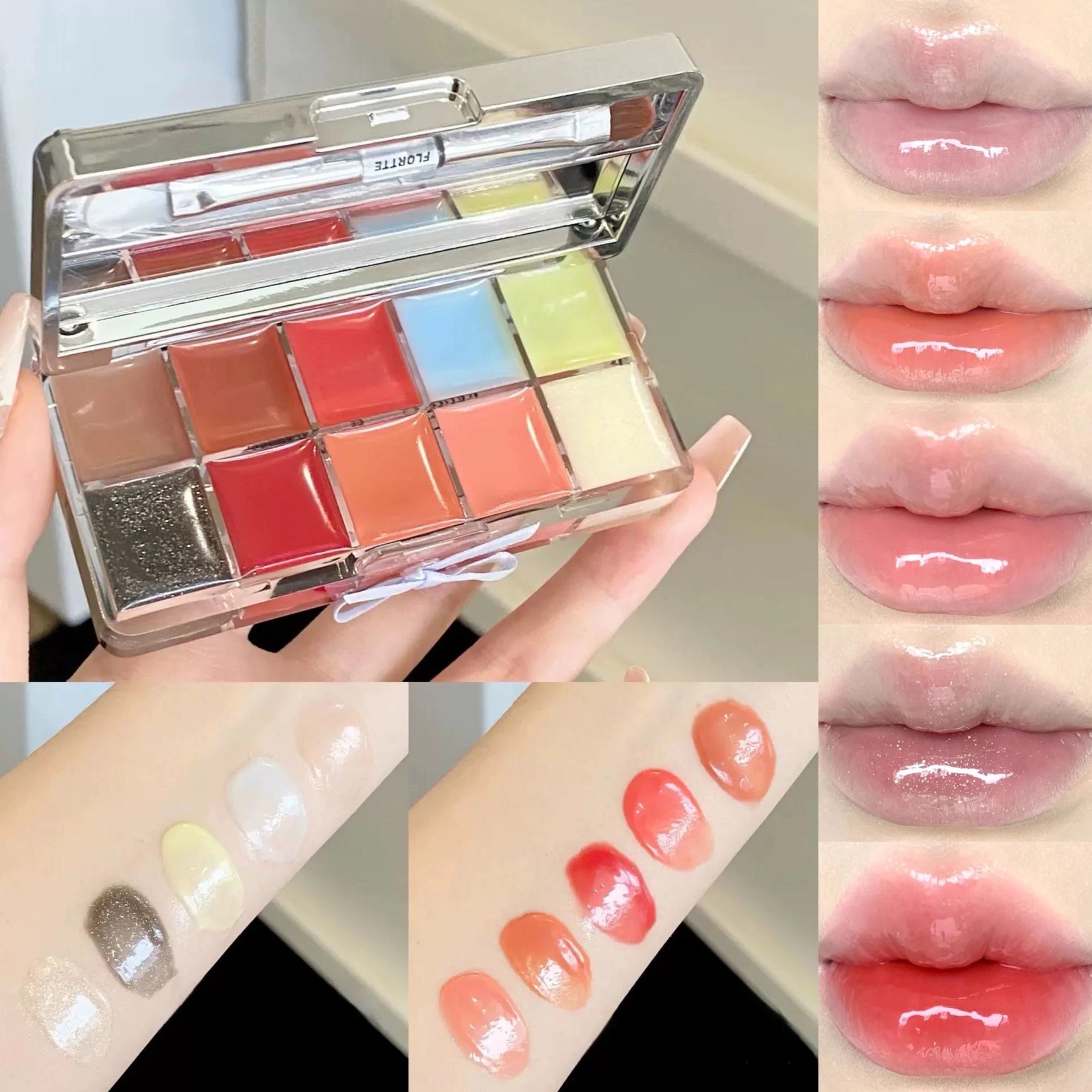 10-Color Moisturizing Lip Gloss Palette - 36