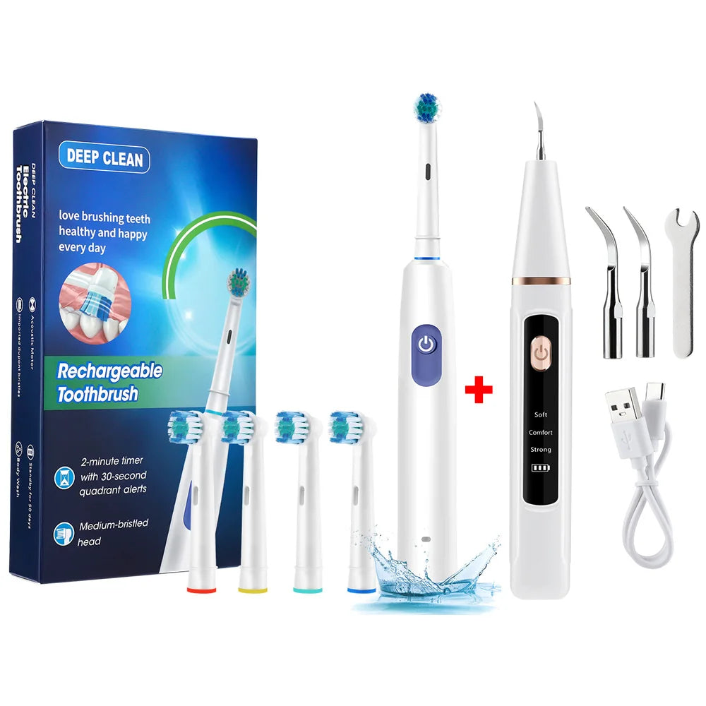 Professional Ultrasonic Dental Scaler and Electric Toothbrush Set - 25