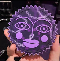 Artistic Sun Design Handheld Makeup Mirror