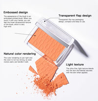 Matte Embossed Blush Palette with Brush