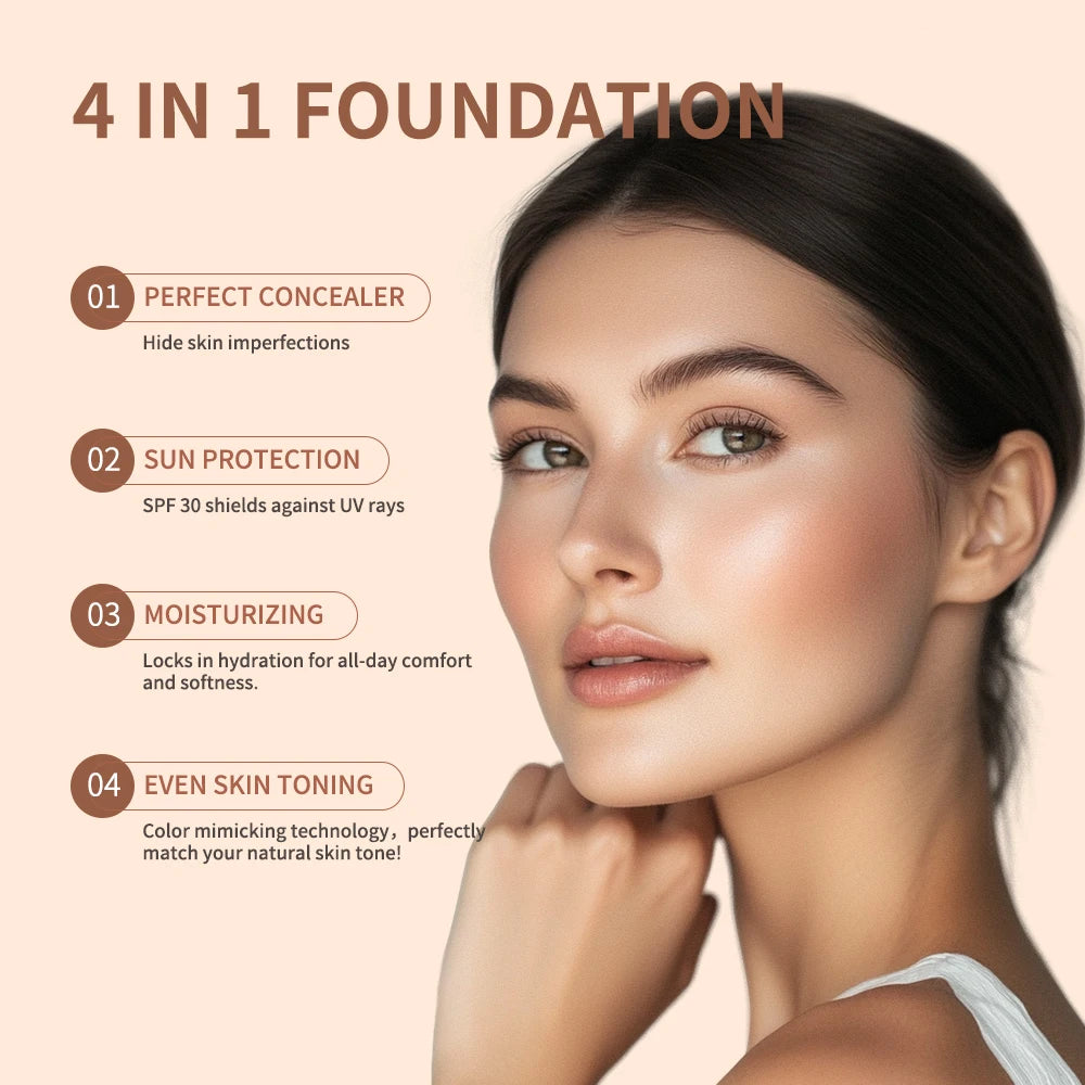 4-in-1 Color-Changing Hydrating Foundation with SPF 30+ - 3