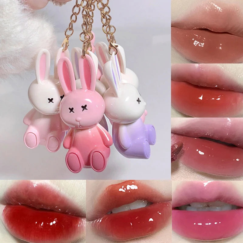 Hydrating Bunny Keychain Glossy Lip Lacquer
