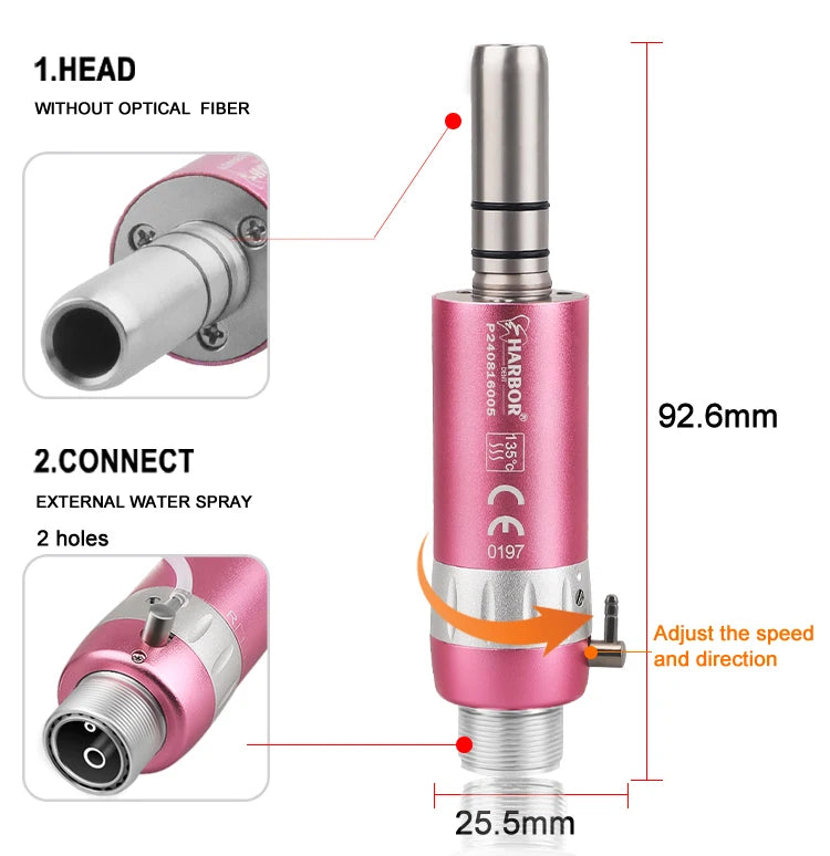 4-Piece Dental Handpiece Kit with Air Motor - 17