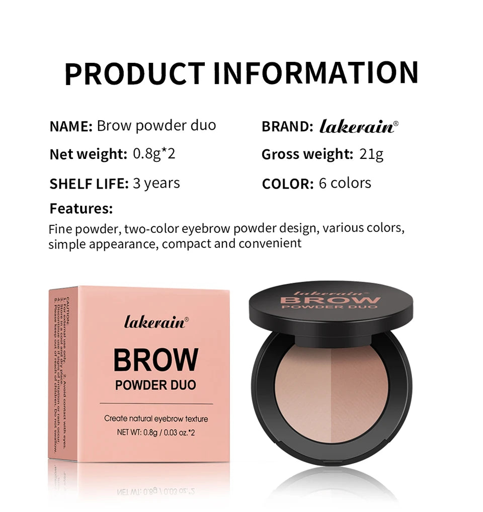 Dual-Tone Eyebrow Powder Duo with Brush - 13