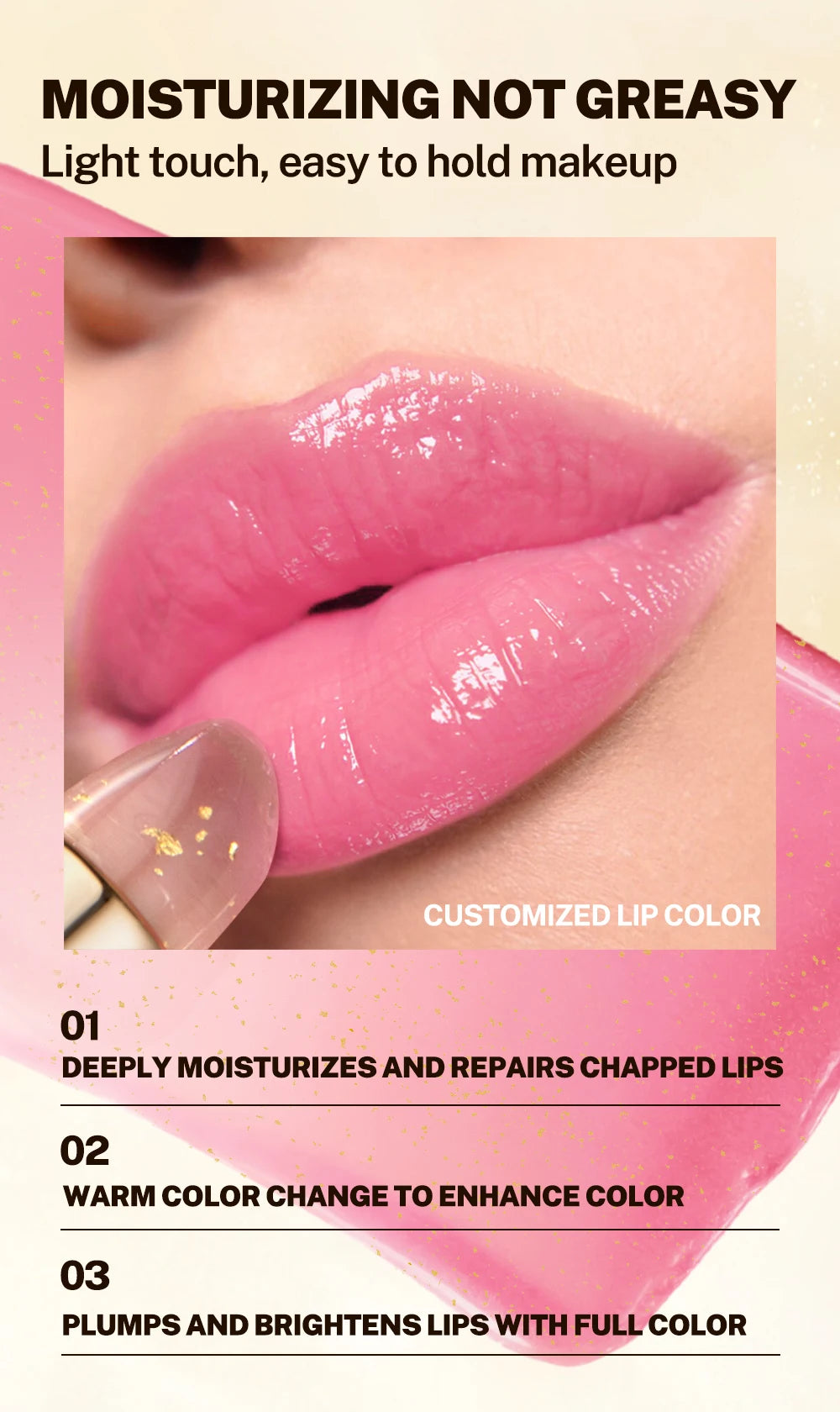 Color-Changing Moisturizing Glitter Lip Balm - 8