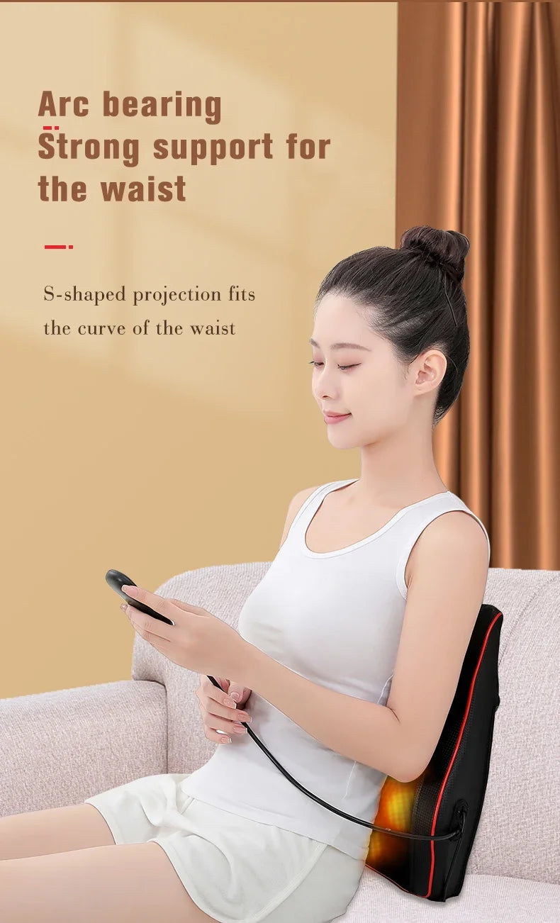 Electric Heated Shiatsu Neck and Back Massage Pillow - 13