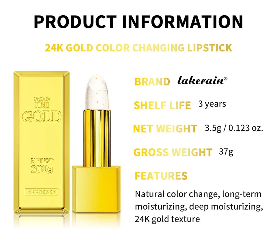 24K Gold Color Changing Moisturizing Lip Balm - 18