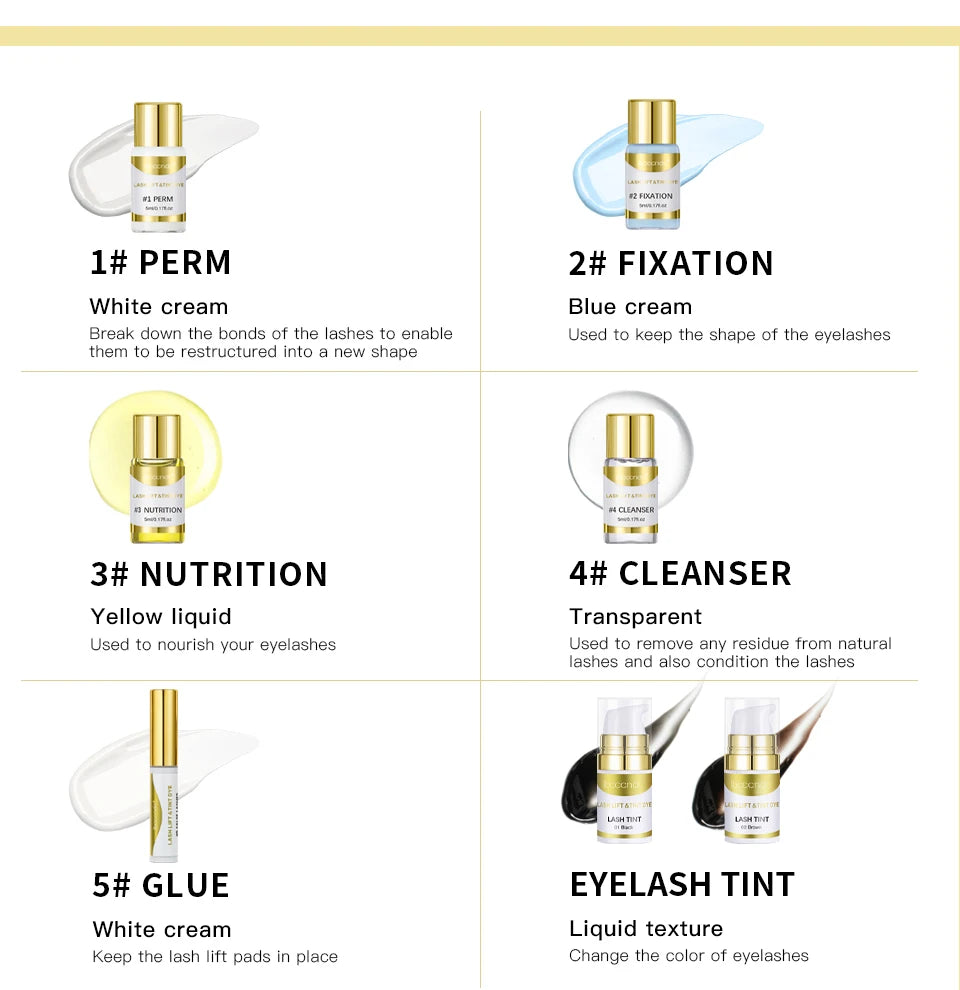 Professional Eyelash Lift and Tint Perming Kit - 12