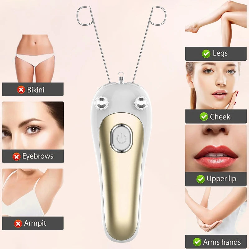 Portable Electric Cotton Threading Hair Remover for Face and Body - 6