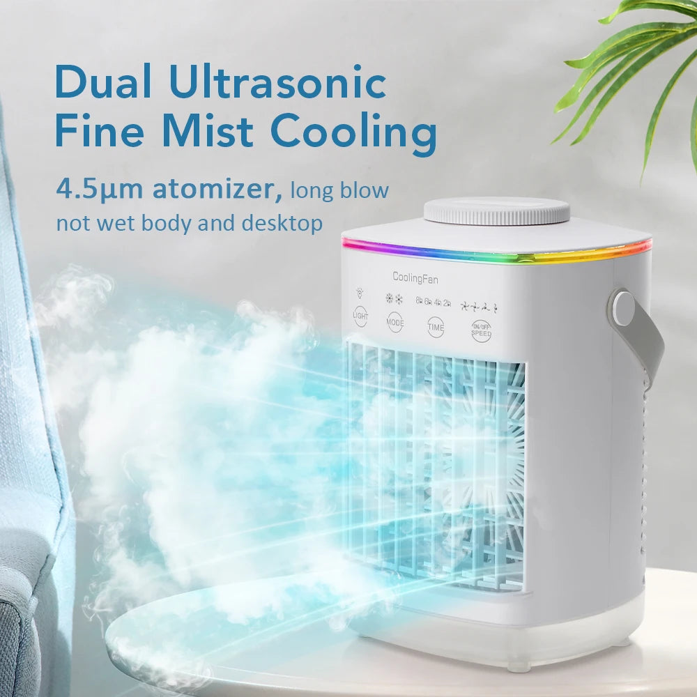 Portable Desktop Air Cooler and Humidifier Fan - 2