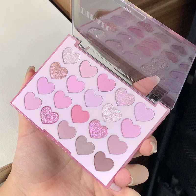 20-Color Heart-Shaped Eyeshadow Palette - 16