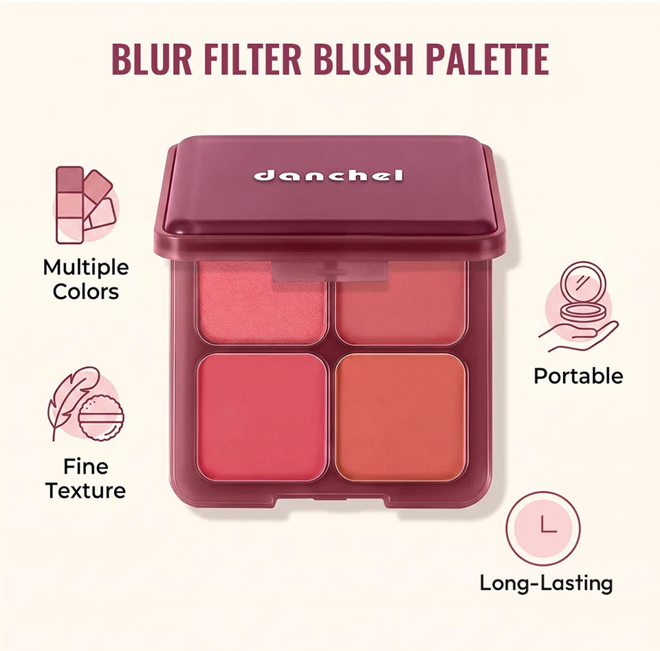 4-Color Soft-Focus Blurring Blush Palette - 9