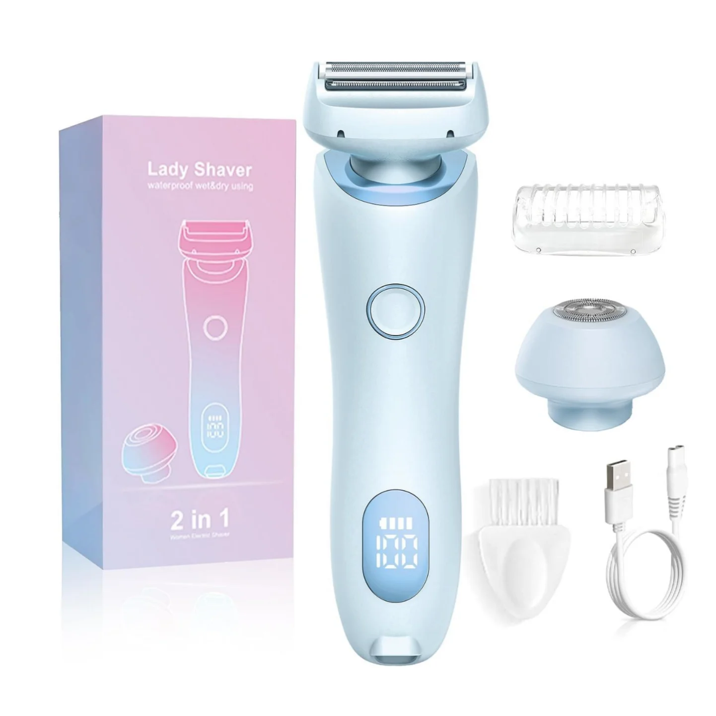 2-in-1 Painless Electric Body and Facial Hair Remover - 19
