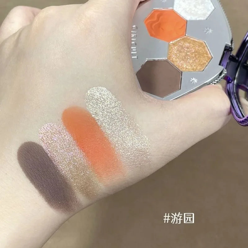 4-Color Glitter & Shimmer Eyeshadow Palette - 13