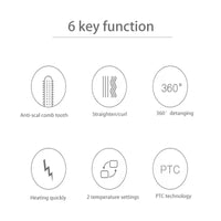 Automatic Rotating Hair Curling Iron and Straightening Brush
