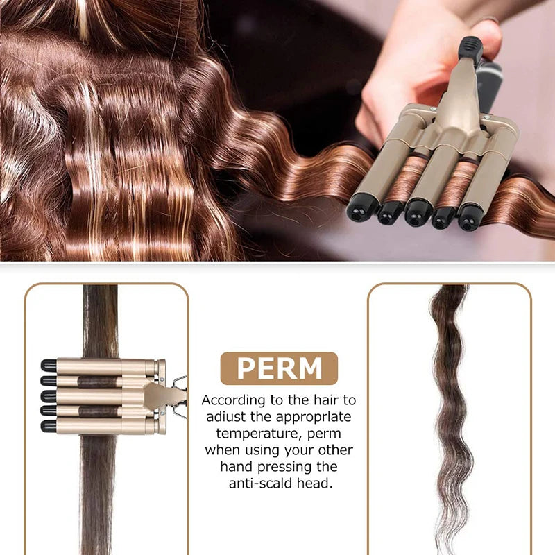 Triple Barrel Ceramic Hair Waver for Beachy Waves - 7