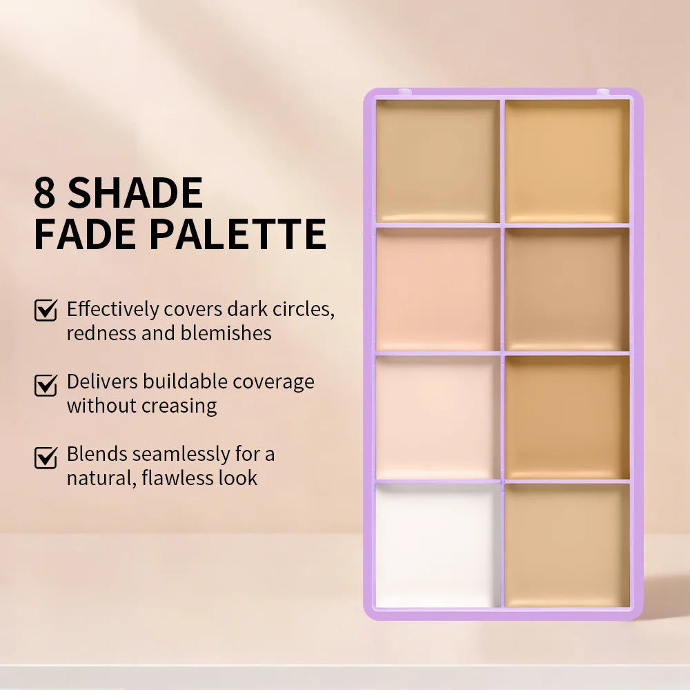 8-Color Professional Cream Concealer and Contouring Palette - 3