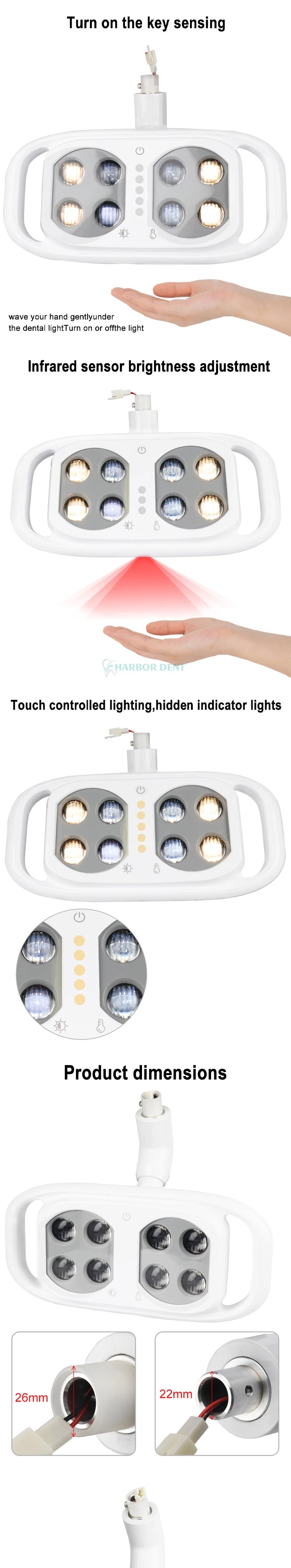 Adjustable LED Dental Chair Lamp with Touch Control - 9