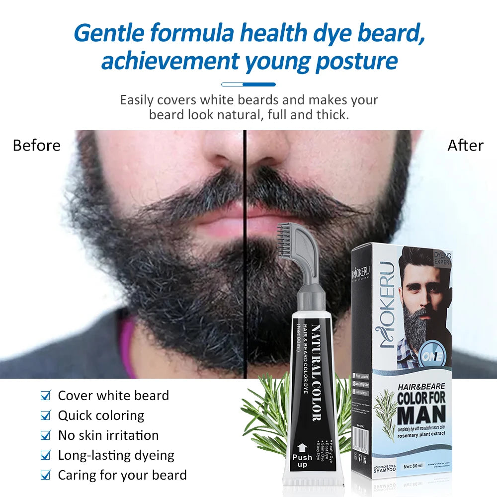 Permanent Beard and Hair Darkening Dye Cream - 13