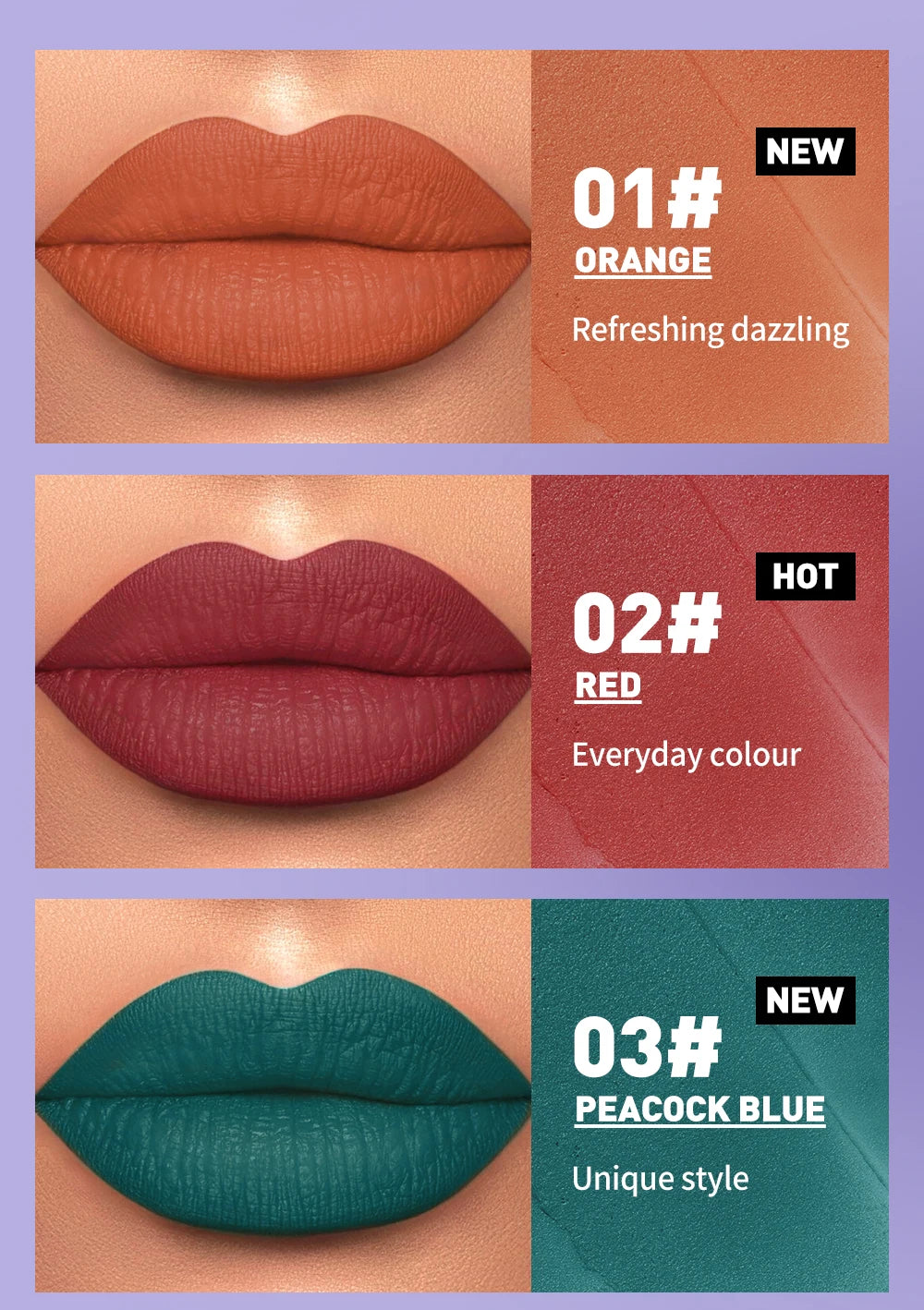 6-Piece Waterproof Velvet Matte Liquid Lipstick Set - 14