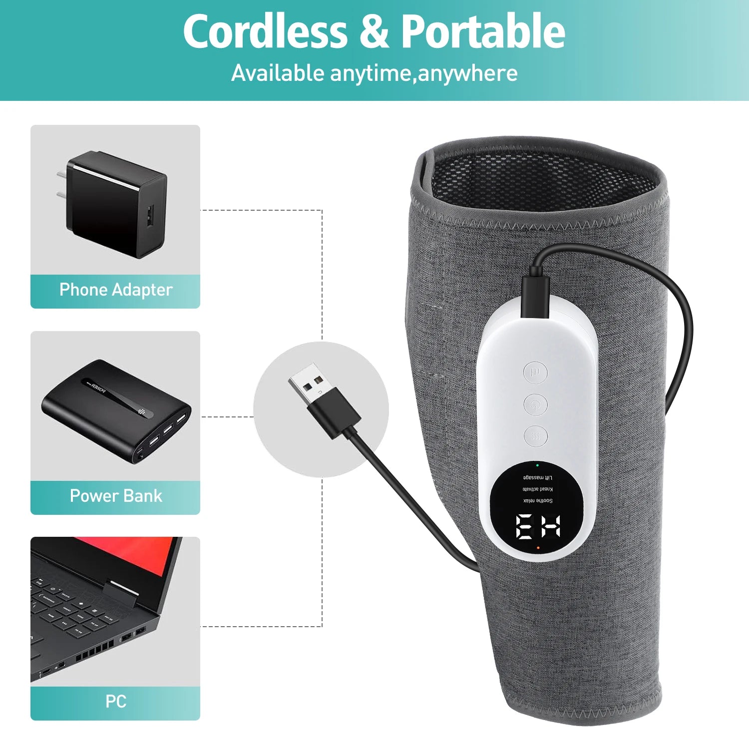 Wireless Heated Calf Massager for Pain Relief - 12
