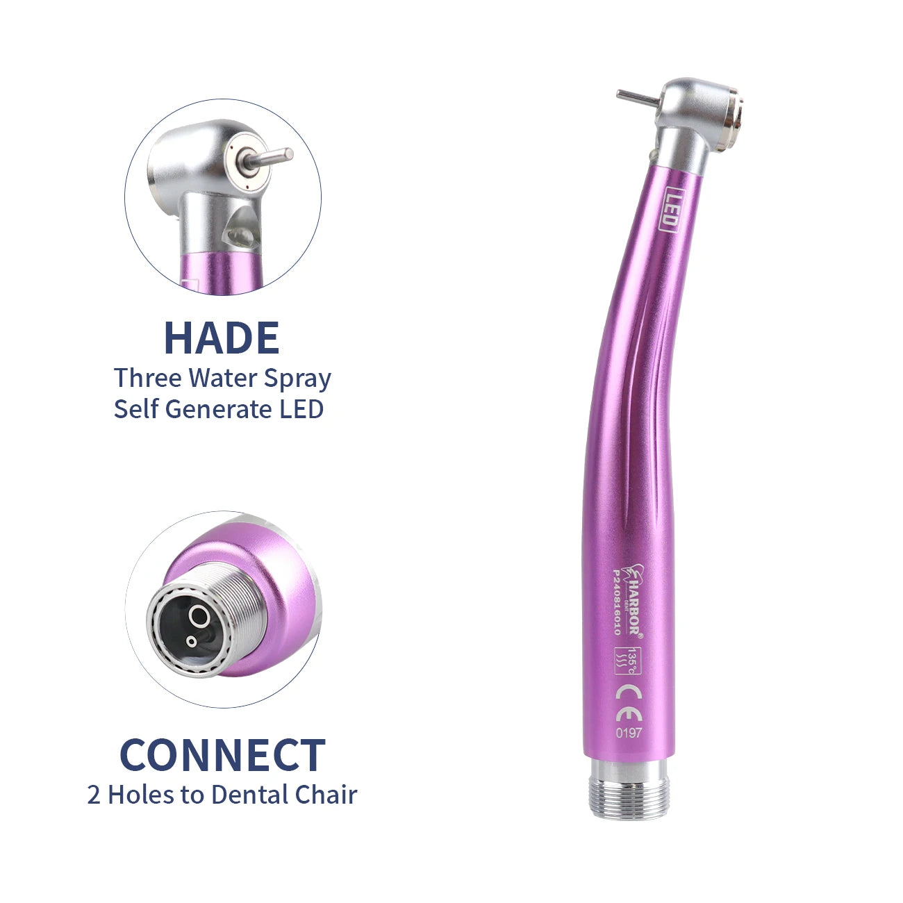 High-Speed LED Dental Handpiece with Push Button - 16