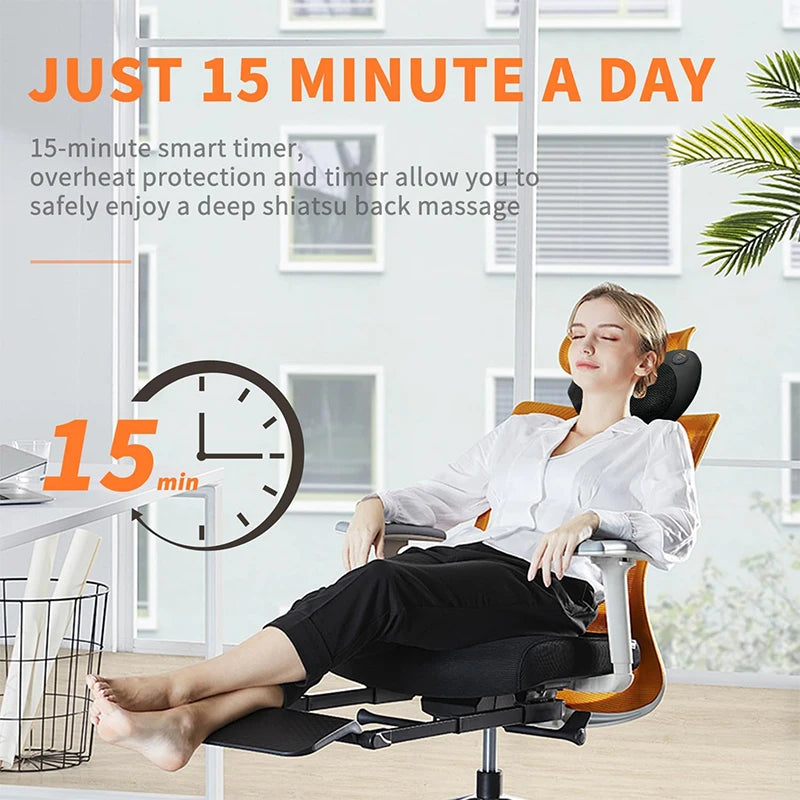 Electric Shiatsu Neck and Back Massage Pillow with Heat - 6