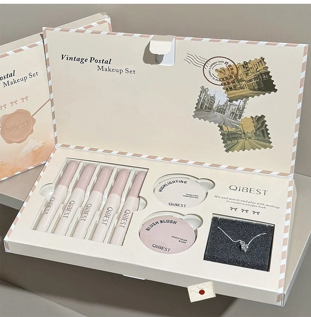8-Piece Vintage Style Makeup and Jewelry Gift Set - 9