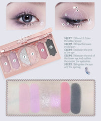 6-Color Butterfly Embossed Eyeshadow Palette