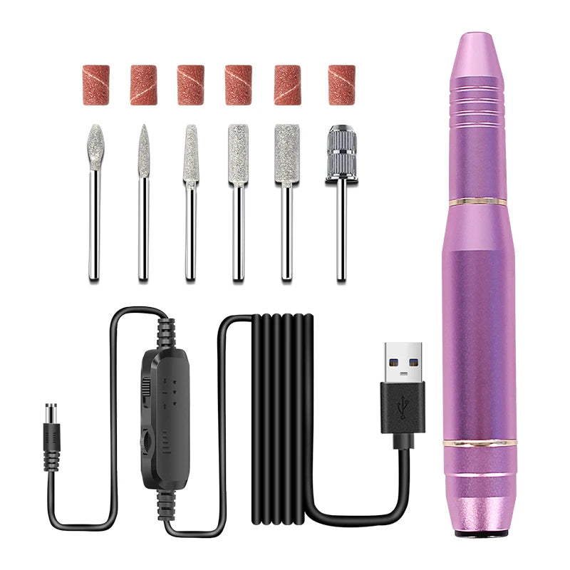 Portable Electric Nail File and Manicure Drill Kit - 9