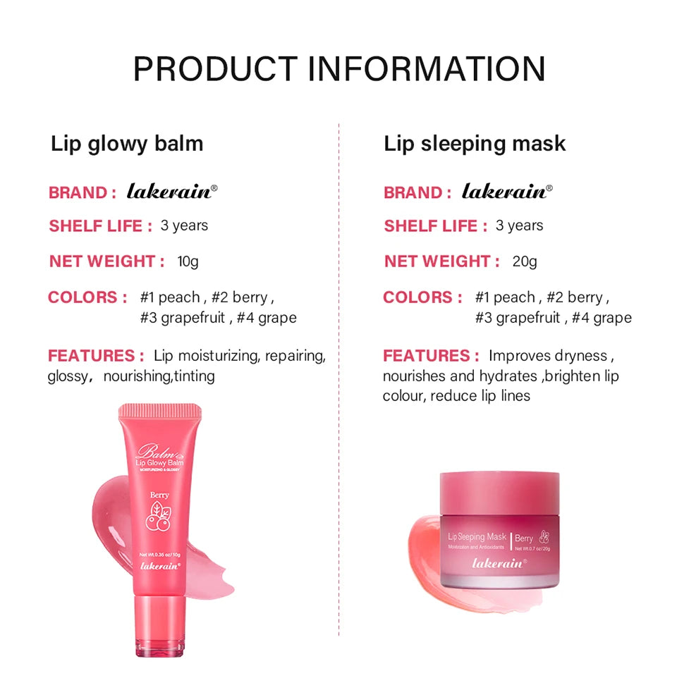 Moisturizing Lip Balm and Sleeping Mask Set for Hydrated Lips - 14