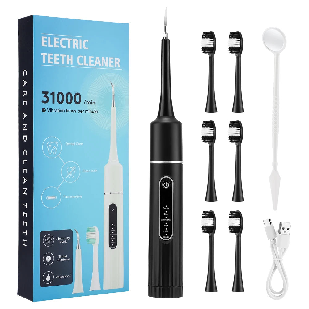 Electric Sonic Dental Calculus Remover & Teeth Whitening Kit - 38