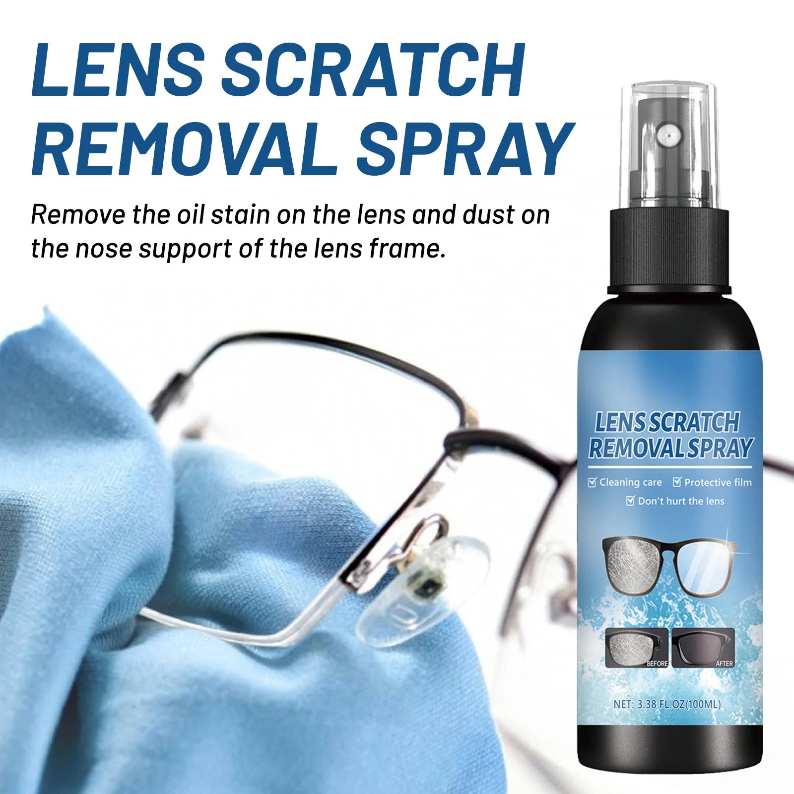 Anti-Scratch Lens Cleaning Spray for Glasses and Optics - 7