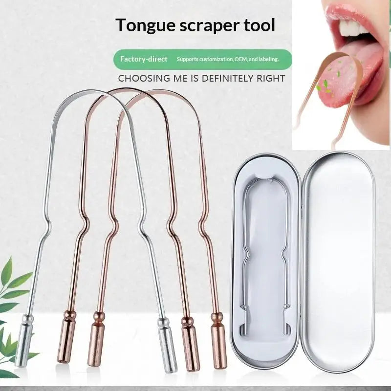 Professional Metal Tongue Scraper for Fresh Breath - 2
