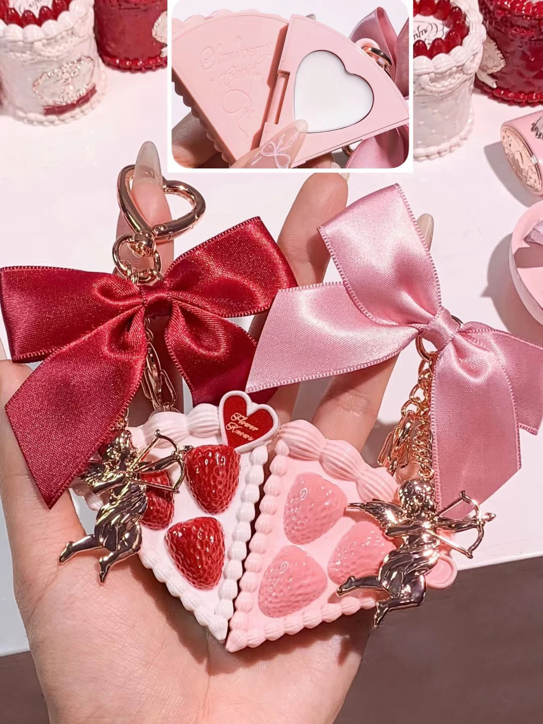 Portable Strawberry Cake Solid Perfume Pendant - 9