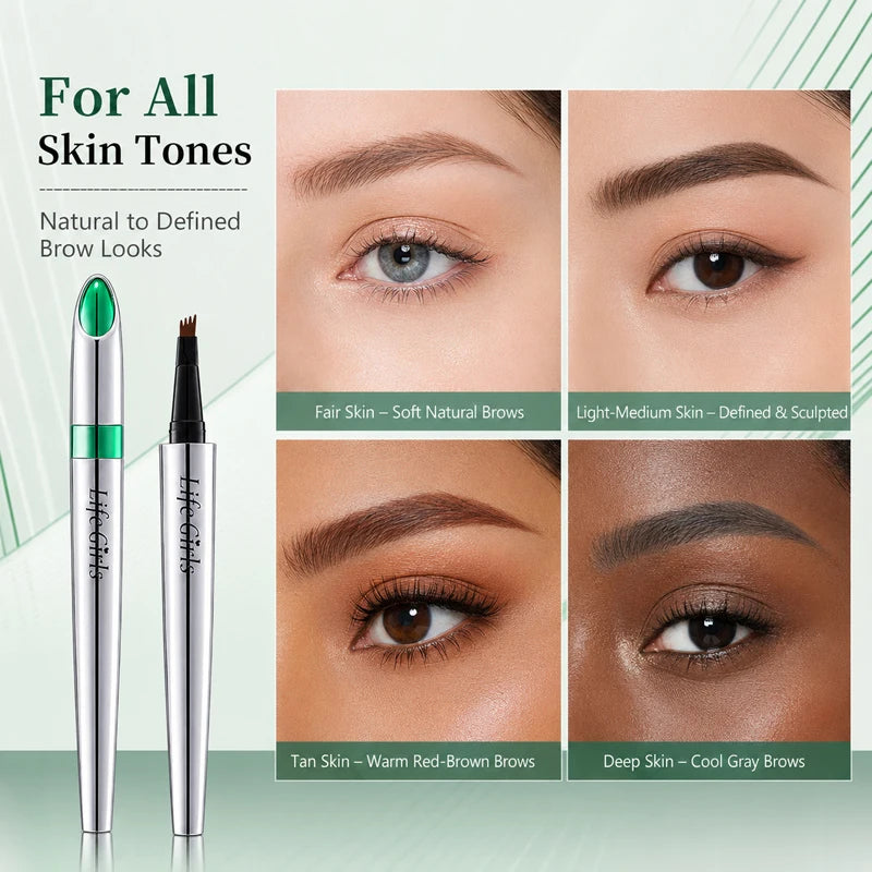 4-Fork Waterproof Eyebrow Pen for Natural Hair-Like Strokes - 5