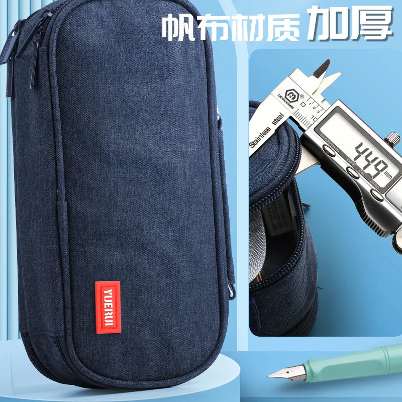 Large Capacity Triple-Layer Stationery and Organizer Pouch - 3