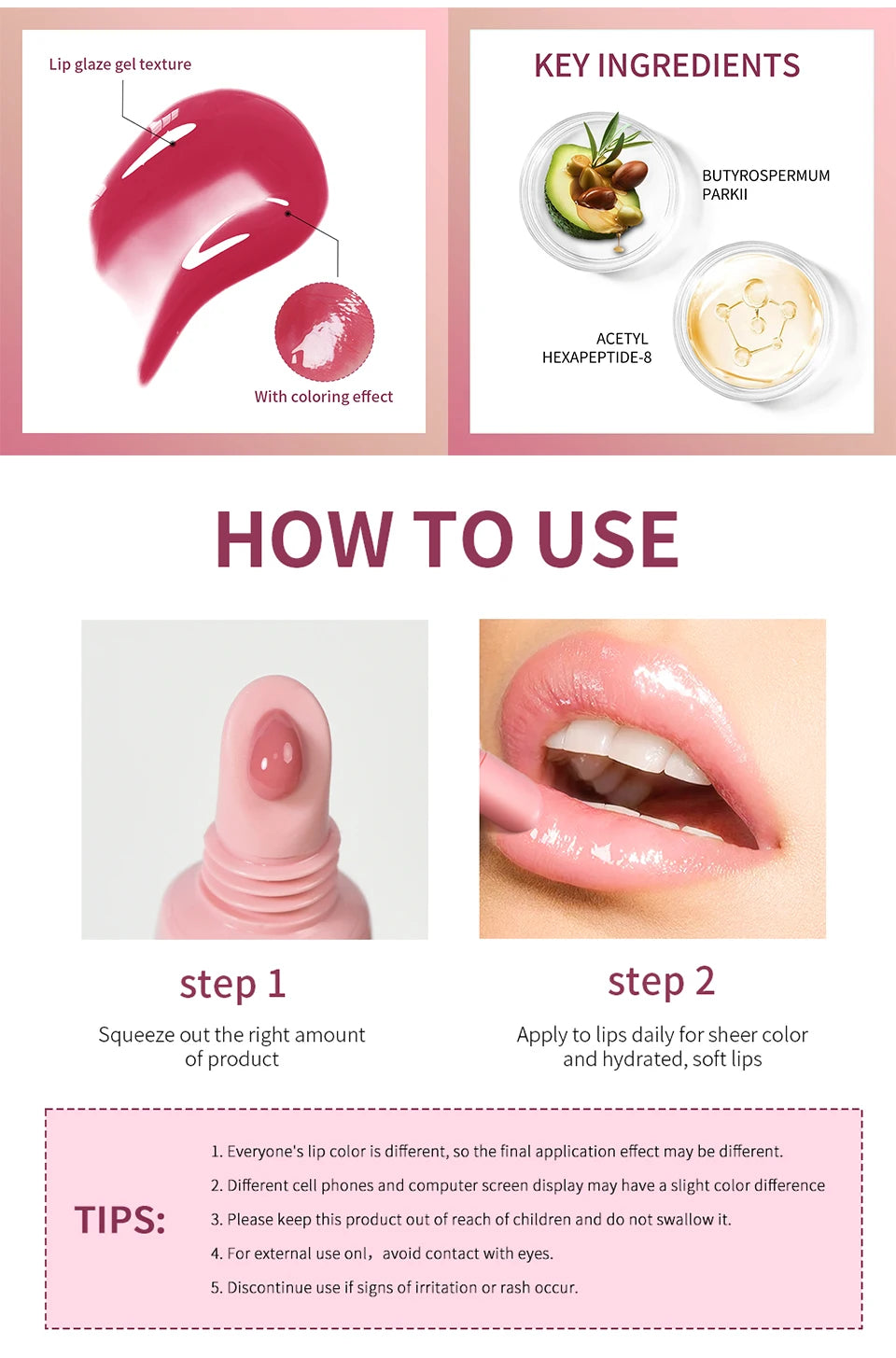 Peptide Moisturizing Lip Tint for Soft Glossy Lips - 14