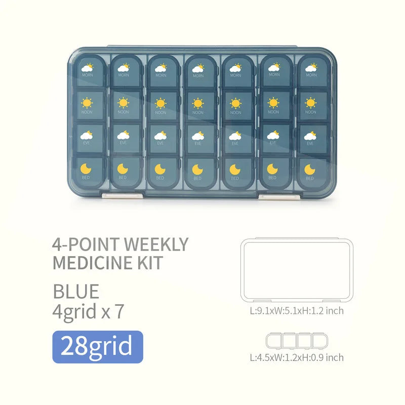 7-Day Portable Weekly Pill Organizer and Medication Dispenser - 16