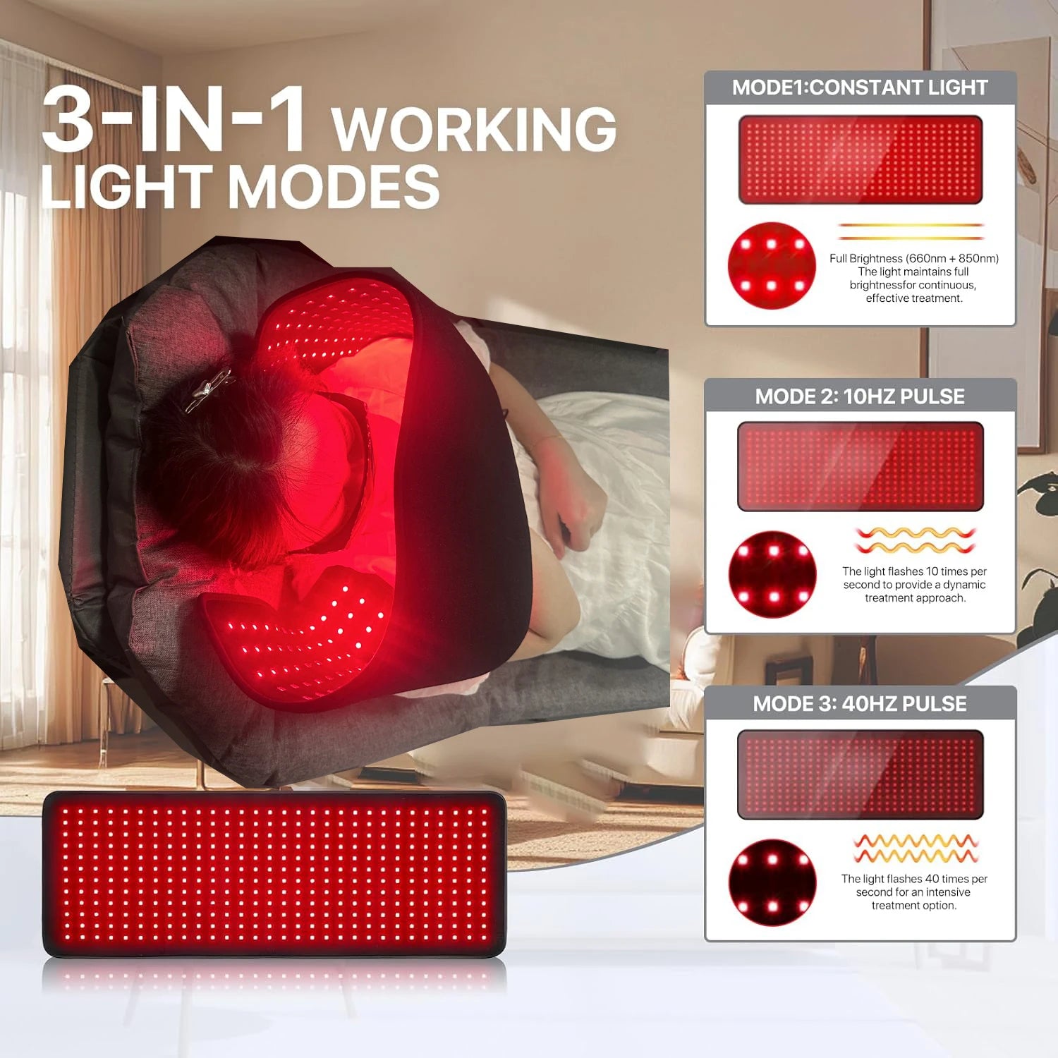 Wearable Red and Infrared Light Therapy Wrap for Muscle Recovery - 6