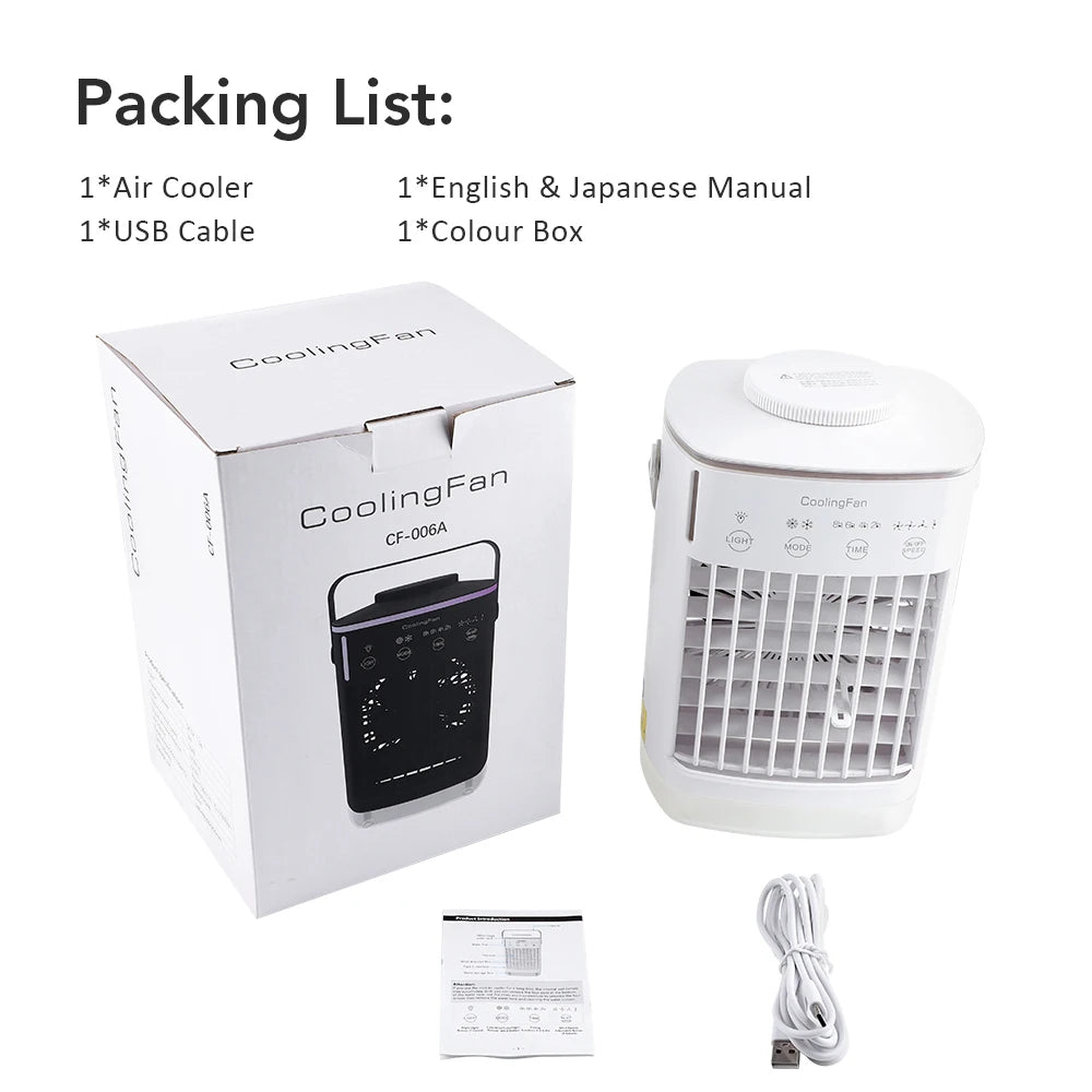 Portable Desktop Air Cooler and Humidifier Fan - 17