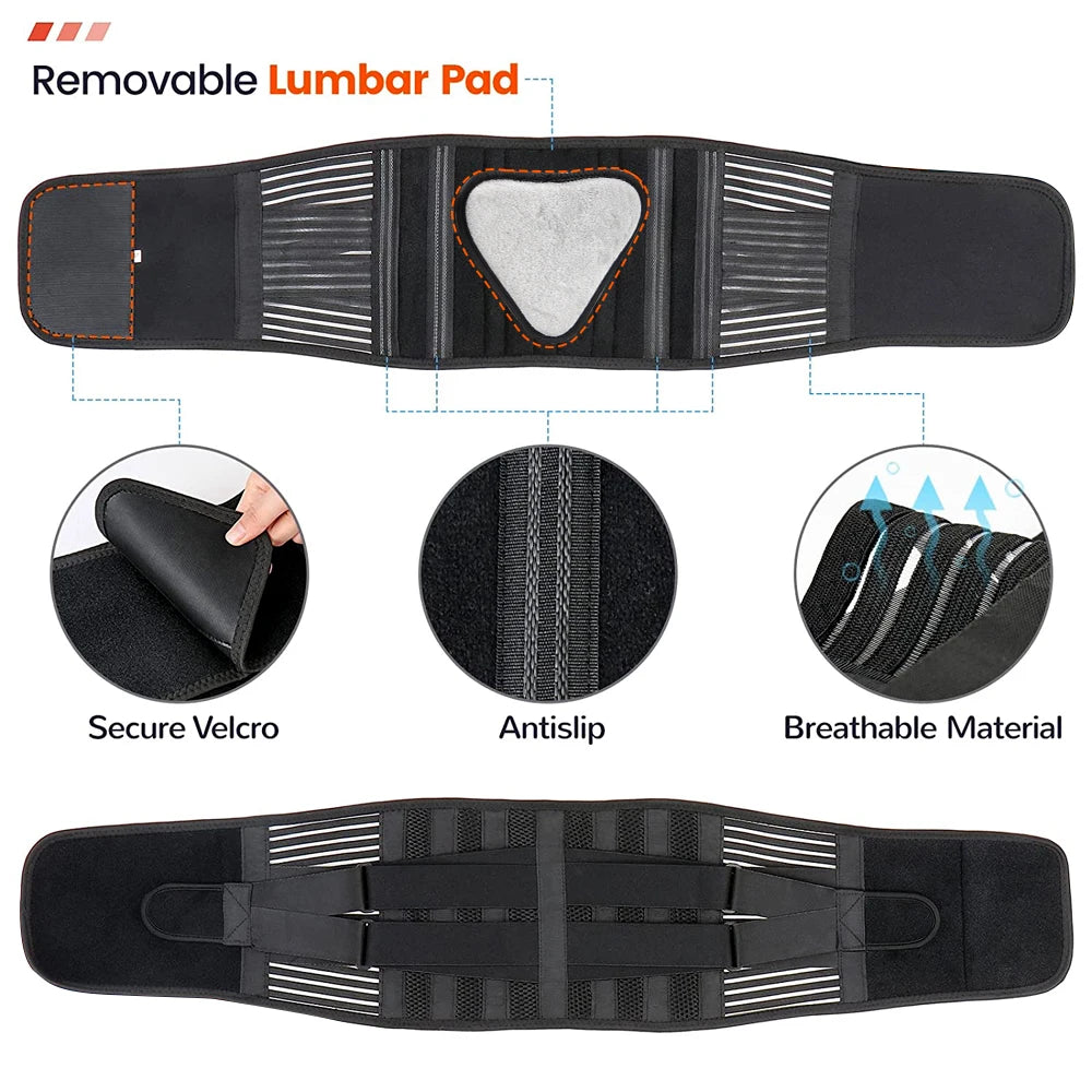 Adjustable Lumbar Support Belt for Lower Back Pain Relief - 13