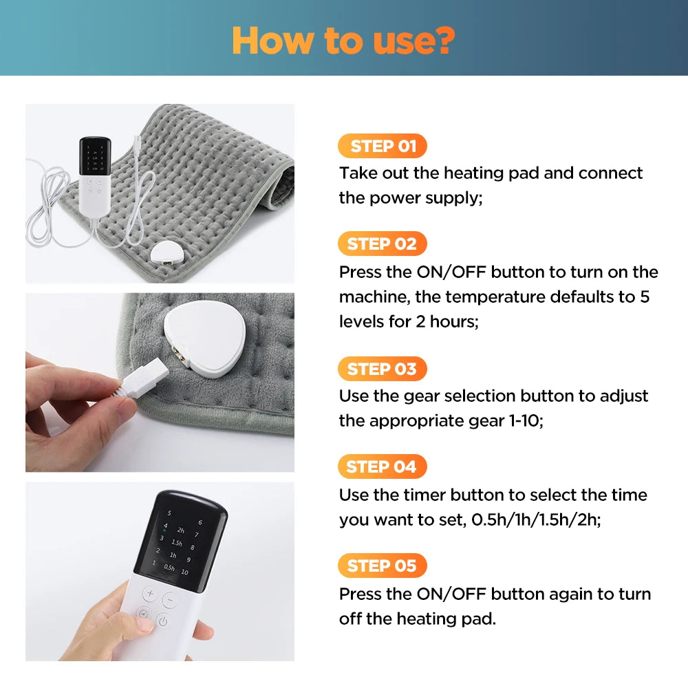 Electric Heating Pad for Back and Muscle Pain Relief - 24