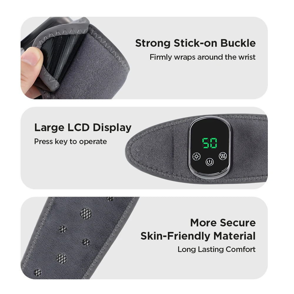 Heated Vibration Ankle Massager Brace for Pain Relief - 25