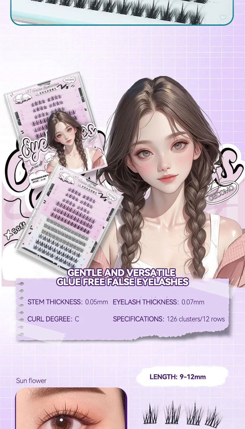 No-Glue DIY Cluster False Eyelashes Book - 12