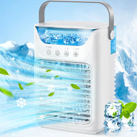 Portable Mini Desktop Air Cooler with Water Mist & Timer
