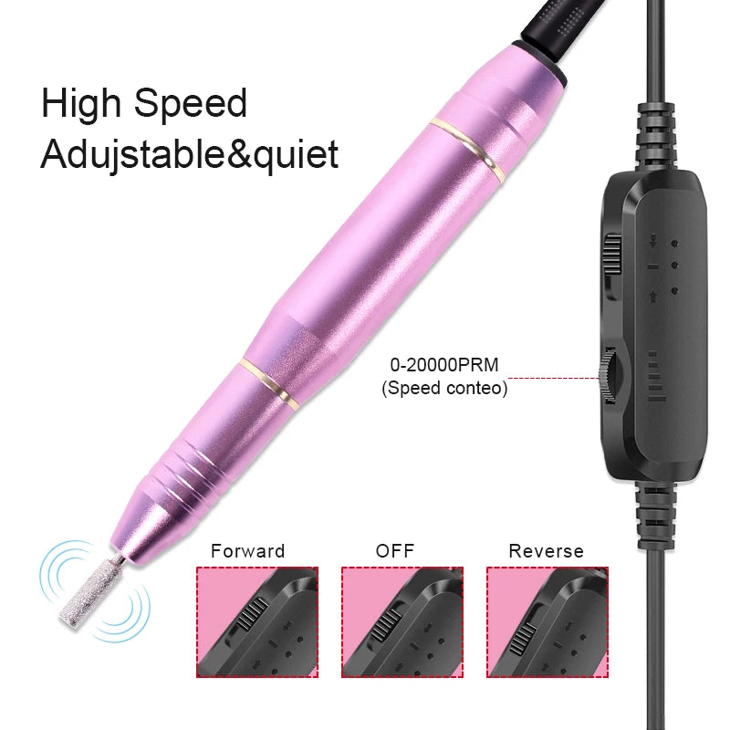 Portable Electric Nail File and Manicure Drill Kit - 5